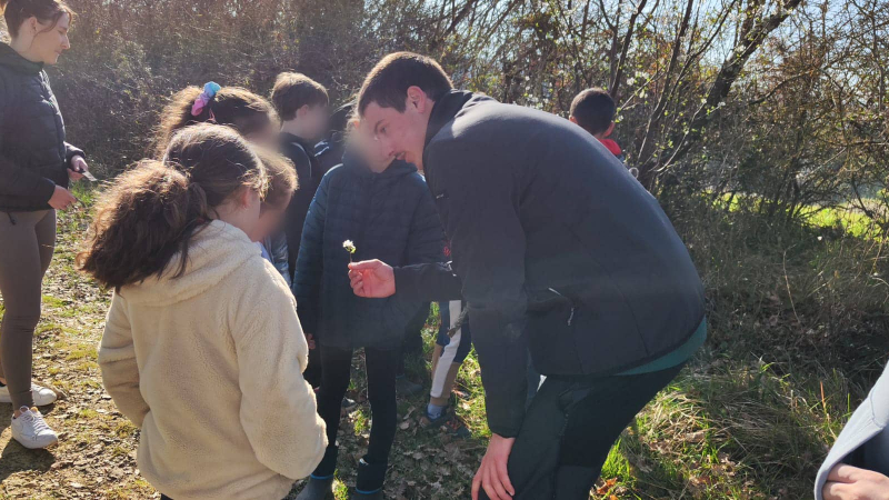 Les BTS  GPN ont proposé une animation nature à Lasséran : l’école primaire se met au vert !