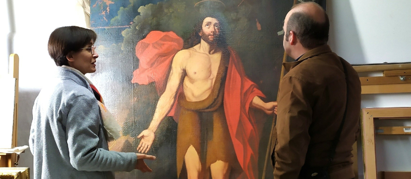 Découverte du tableau de Saint Jean-Baptiste restauré