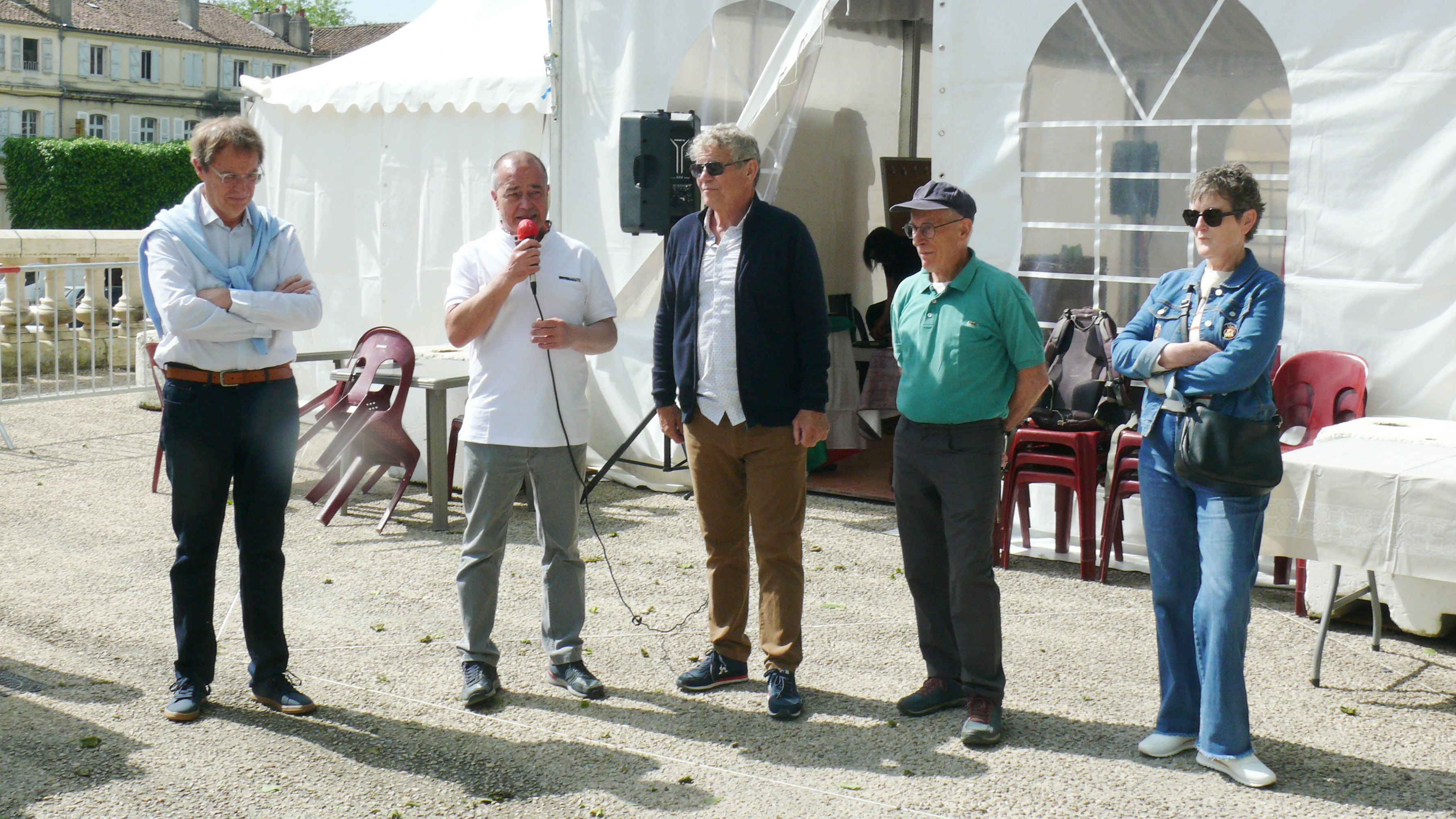 Philippe Marcellin, Mario Grosso, Henri Gaïardo à l'inauguration du village italien.