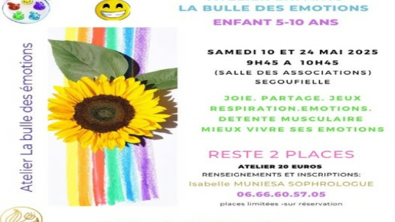 Atelier la bulle des émotions pour les 5-10 ans