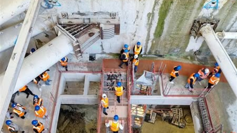 Visite du chantier de la ligne C