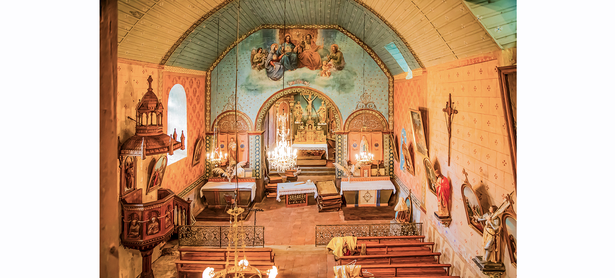 0  Le choeur église de Pouydraguin vu de la mezzanine 1bis 150721.jpg