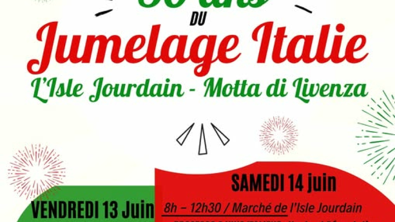 Modalites d'inscriptions aux repas d' anniversaire des 30  ans du jumelage entre l'isle jourdain et motta di livenza