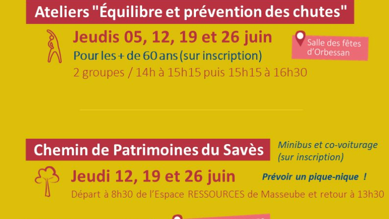 Agenda du Centre Social de Val de Gers  pour le mois de juin