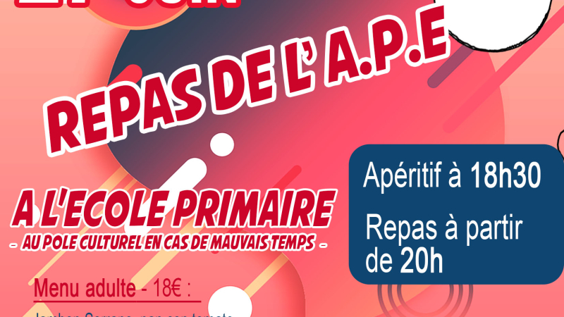 Repas de l'association des parents d'élèves