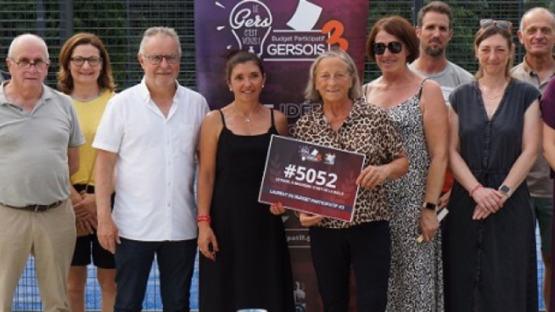 Budget Participatif Gersois #3 : Inauguration du terrain de padel à Mauvezin en présence de Philippe Dupouy, Président du Conseil départemental