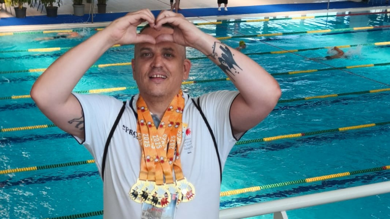 Julien Dornelle, 5 fois champion de France de para natation  en 2025 !