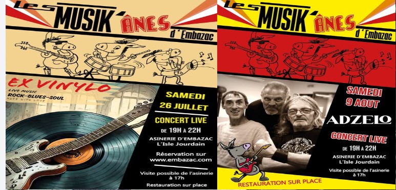 Les Soirées Musik’ânes à l’Asinerie d’Embazac !
