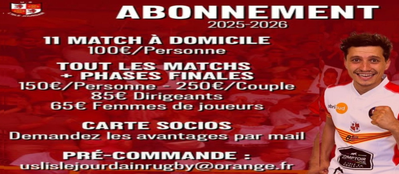 U.S.L :  Abonnements saison 2025/2026