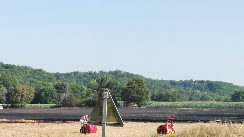 Aux-Aussat, feu de chaumes