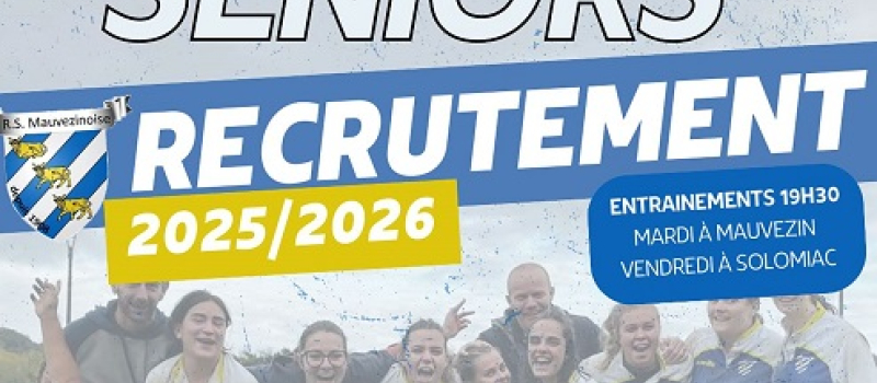 Recrutement ouvert : saison 2025/2026