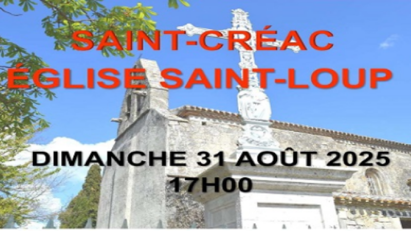 Dimanche 31 août à 17h00 concert jazz à l'église de Saint Créac