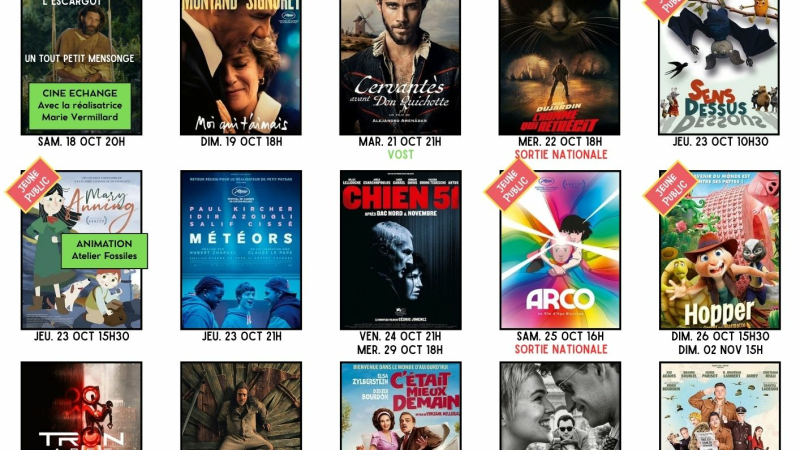 Programme du cinéma pour les trois semaines à venir