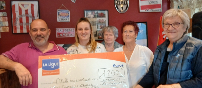 A l'initiative de l'Estanquet 1800€ remis à la Ligue contre le Cancer du Gers