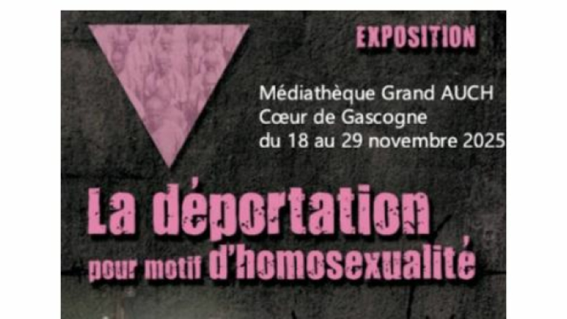 Médiathèque du Grand Auch : exposition, la déportation pour motif d'homosexualité du 18 au 29 novembre, entrée libre