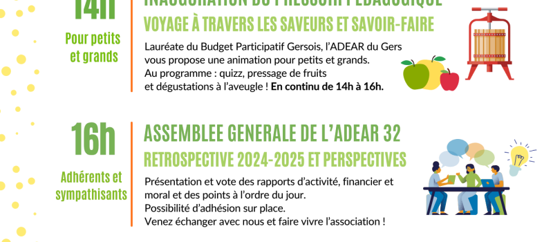 Inauguration du pressoir pédagogique et AG  de l'ADEAR 32
