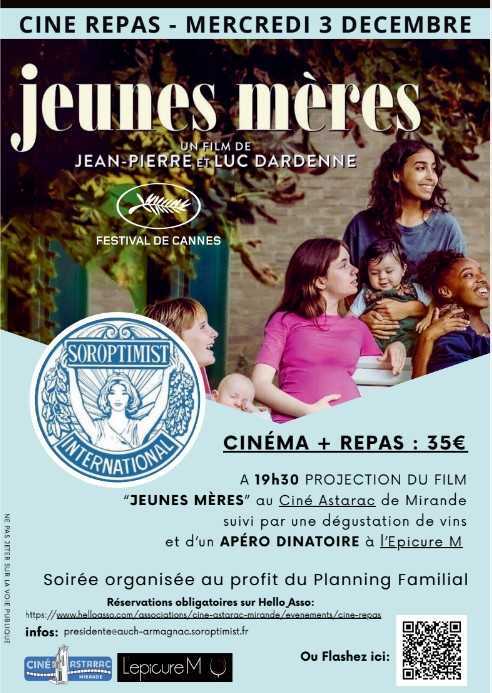 Soirée ciné repas proposée par les Soroptimist