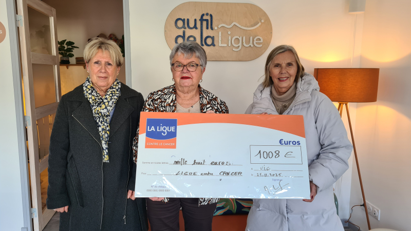ADMR Centre Gers : un beau chèque remis à la Ligue contre le cancer !
