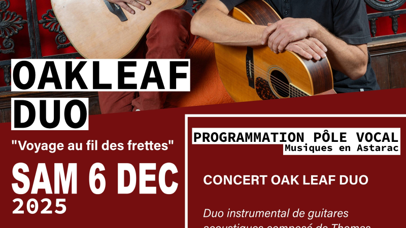 Concert Oak Leaf Duo, organisé par le Pole vocal musique en Astarac