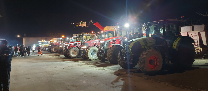 Manifestations agricoles : fermeture de la D1124 dans le sens Toulouse-Auch, risques de verglas, le point à 17 h mercredi 7 janvier 2026