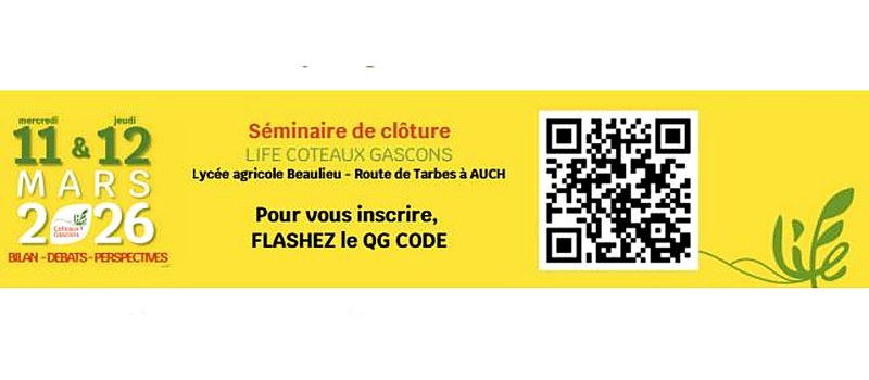 Le séminaire final du projet *LIFE Coteaux Gascons* est ouvert à tous