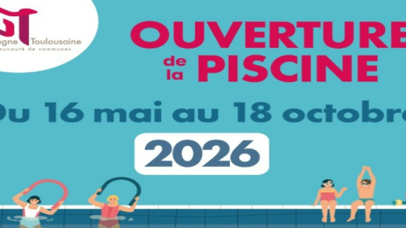 Ouverture de la piscine intercommunale le Samedi 16 mai 2026