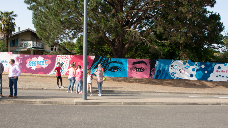 Nogaro: des graffiti artistiques face à la cité scolaire d'Artagnan