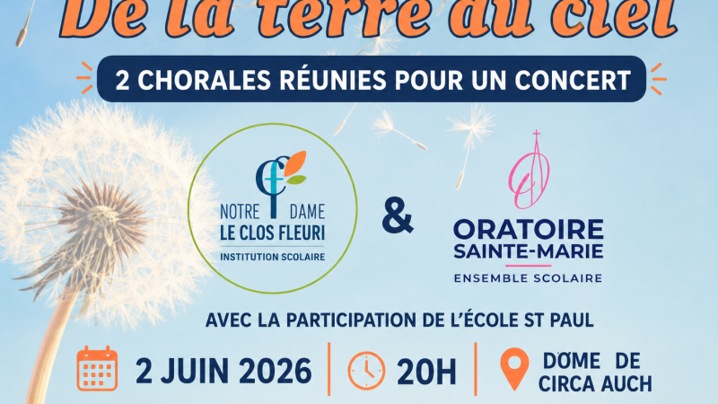 2 juin : "de la terre au ciel" c'est le concert annuel au dôme de Gascogne