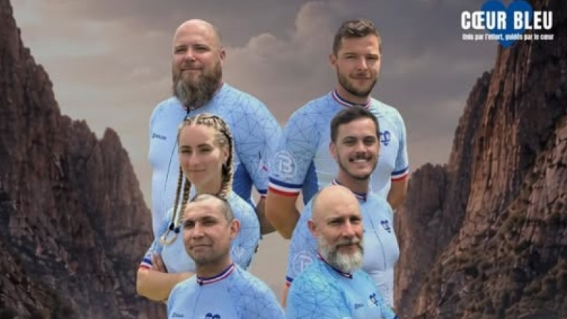 "Coeur Bleu" 700 km à vélo pour les enfants malades et orphelins de la gendarmerie soutenus par les Képis Pescalunes