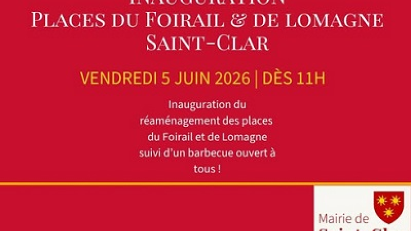 Invitation inauguration Places du Foirail et de Lomagne vendredi 5 juin 2026