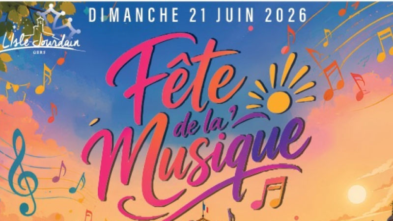 Rappel des concerts  de La Philharmonie de L'Isle Jourdain pour la fête de la musique