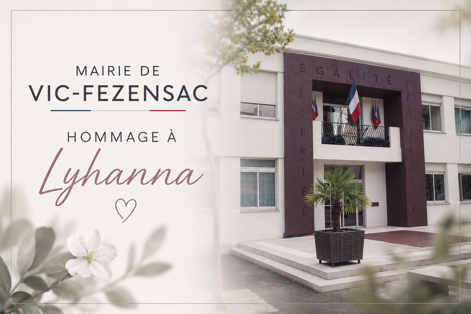Hommage à Lyhanna devant l'hôtel de ville