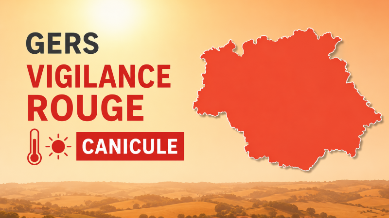 Maintien du département du Gers en vigilance rouge « canicule extrême »