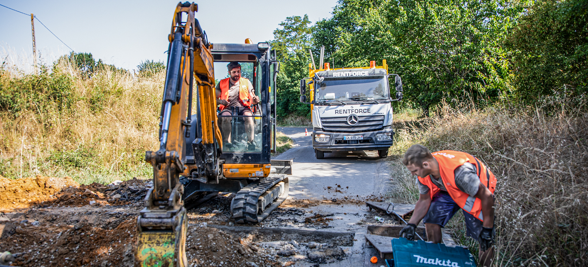 Travaux sur réseau Internet à Bouzon-Gellenave
