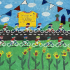 Fresque réalisée par l'école maternelle de Berdoues pour le tour de France
