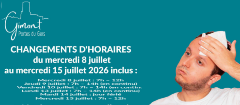 Accueil du public exceptionnellement modifié