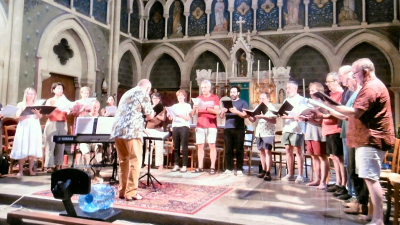 Après la première répétition d'"Un Voyage Choral  à Travers les Siècles "