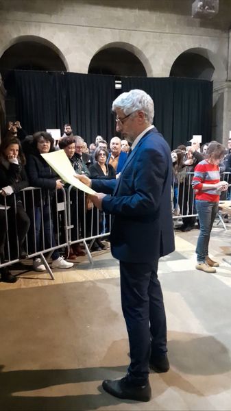 Lecture des résultats des élections par le Maire de Lectoure, Xavier Ballenghien